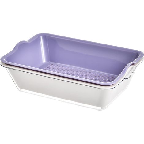 Panier à linge pour fruits et légumes, égouttoir à légumes, panier de cuisine, panier à légumes avec filtre et égouttoir, violet (1/5)