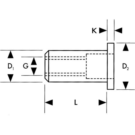 Ecrou à sertir aveugle a 50 unités M4x10,5mm FORTIS (1/2)