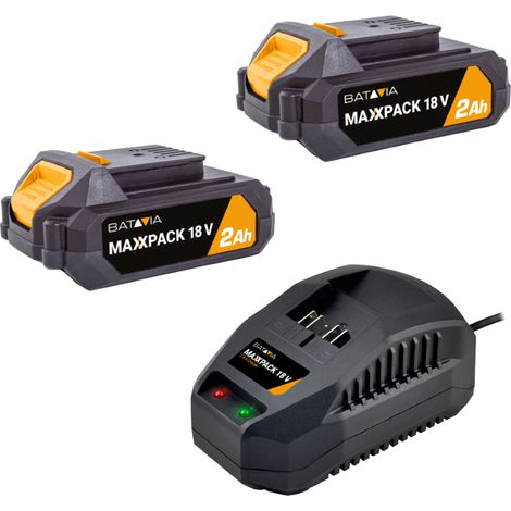 18V Akku-Set – 2× 2,0 Ah Akkus + 2,4A Ladegerät