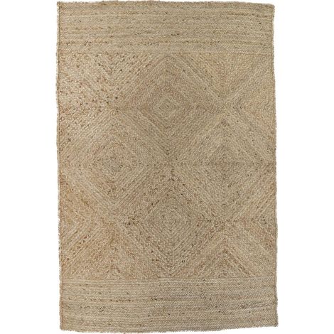 Tapis moderne en jute dense finition élégante - Brun naturel authentique (1/4)