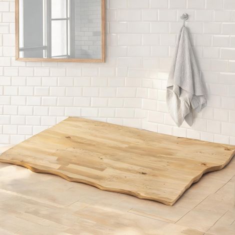 Plateau en bois massif 120 cm finition naturelle chaleureuse (1/5)