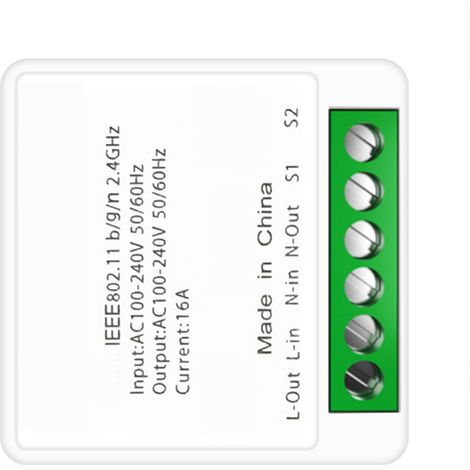Interrupteur Lumière Intelligent PCV WiFi Commande à Distance APP DIY Marche Arrêt pour Tuya 16A Blanc (1/5)
