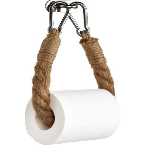 portarrollos de papel higiénico, toallero vintage, soporte para rollos de papel higiénico, decoración de baño para el hogar o hotel, baño, decoración de baño vintage, cuerda industrial