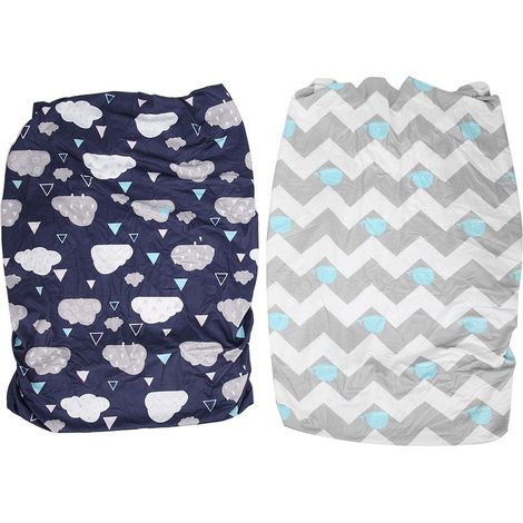 Lot de 2 housses de coussin à langer bébé, taille unique, douces et respirantes pour table à langer. (1/5)