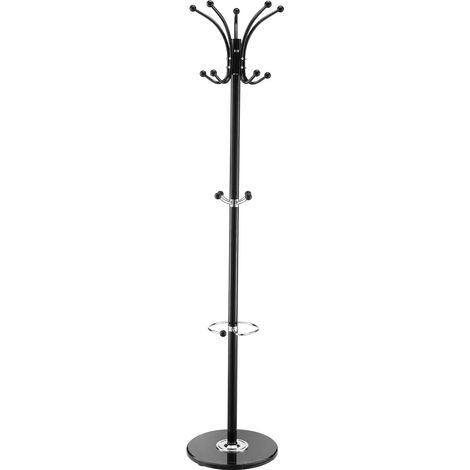 Mophorn Appendiabiti indipendente in metallo con portaombrelli, base in marmo resistente e 14 ganci, moderno attaccapanni per ingresso, camera da letto o soggiorno, versatile supporto per cappelli