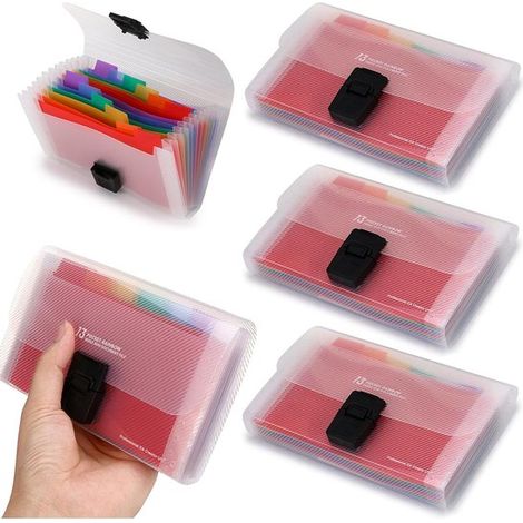 Lot de 4 organisateurs de documents A6 – Extensibles – Étanches – Stylos et cahiers – Format poche (1/5)