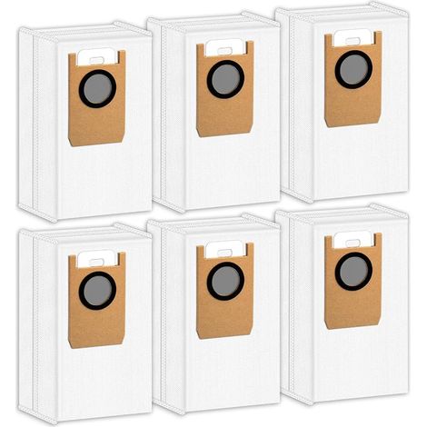 (6 pièces) Omni S1 Pro Sacs à poussière de rechange pour Eufy Omni S1 Pro aspirateur robot, station de vidage automatique, sacs filtrants, pièces de rechange jetables, accessoires, sacs-traîneaux (1/5)