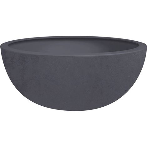 Pot de fleurs vasque Basalt Up Ø 40 x 16,5 cm - 14,9 L - Gris anthracite - Eda
