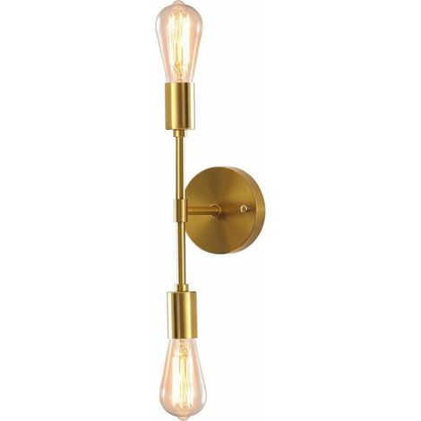 Tigrezy wall lights in gold, 2-light bathroom light, E27 socket, for mirror, hallway, kitchen, bedroom, living room (1/5)