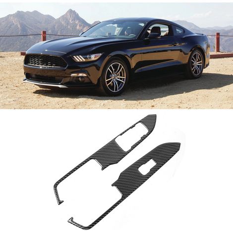 2 pièces - Cadre de panneau de commande de lève-vitre - Garniture compatible avec Ford Mustang 2015-2019 (1/5)