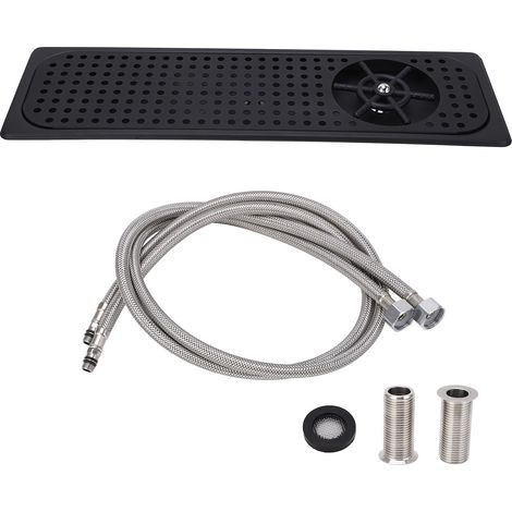 Lave-gobelet automatique en acier inoxydable, évier intégré, haute pression, rinçage rapide pour barre G1/2inFC-13-2 étendu noir (1/5)