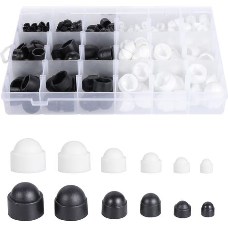 CSPARKV 300 tapas para tuercas, tapa para pernos M4 M5 M6 M8 M10 M12, tapa para tuercas, tapa para cabeza de tornillo, tapa para tuercas, tapa para protección hexagonal para tuercas, tornillos y perno (1/5)