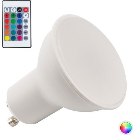 Lampadina LED RGB GU10 da 5 W, telecomando, 40.000 ore [PL187221-GU10]