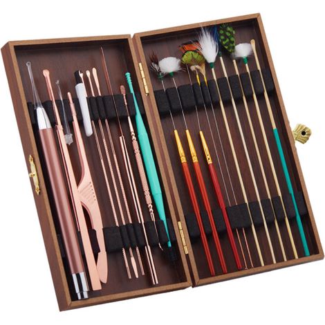 Irovami Kit nettoyage oreilles 20 pièces – acier, lumineux, plume, spirale (1/5)