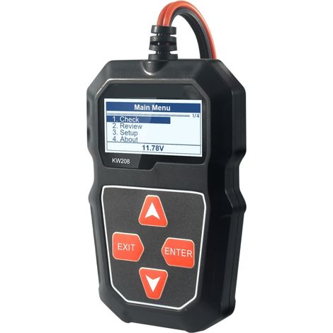 Testeur de charge de batterie Kw208 12v Testeur de batterie de voiture Testeur professionnel Automotive Alternateur Analyseur - Test de tension de forme d'onde for voiture/bateau/moto (1/5)