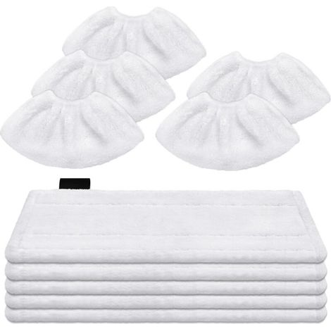 DLAIMI 10 Bonnettes Microfibre Lingettes pour Nettoyeur Compatible avec Karcher Easy Fix SC2 SC3 SC4 SC5,5 Chiffons de Nettoyage à Vapeur en microfibrel & 5 Bonnettes Microfibre Le Nettoyeur Vapeur (1/5)