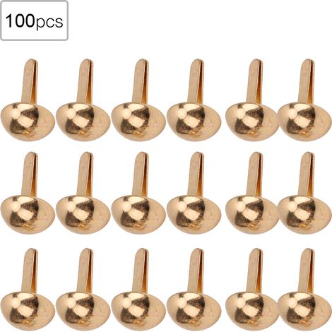 100 pièces de rivets décoratifs en forme de champignon pour sacs, chaussures, vêtements - DIY - Or 10mm (1/5)