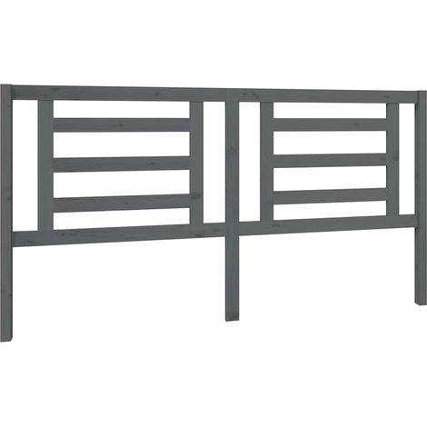 Maison Exclusive - Testiera per Letto Grigia 186x4x100cm in Legno Massello di Pino (1/5)