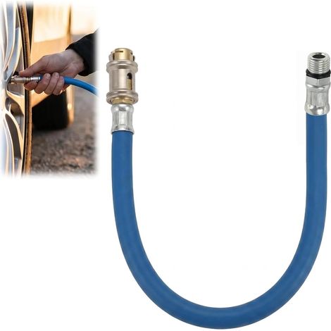 Tyre Inflator Hose, Flexible Air Pump Hose with Connector, 1/4 Thread Inflator Tip, Extension Hose Accessory for Use on Bicycle, Car, Compressor and Air Pump (1/5)