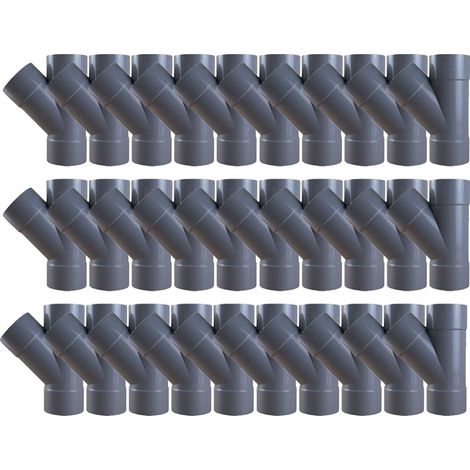 30 culottes PVC 45° Femelle Femelle Ø100 - First Plast (1/5)