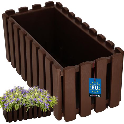 Jardinière de balcon/terrasse rustique marron 40 cm (1/5)