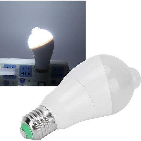 Ampoule LED E27 à détecteur de présence 7W, 7W, à induction, pour couloir ou balcon, 85-265V, lumière blanche pure (1/5)