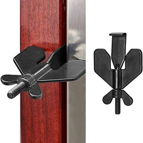Portable door lock - travel hotel door lock, suitable for any door - black