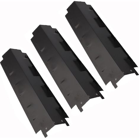 Lot de 3 cache-brûleurs de 37 cm - Accessoires pour barbecue à gaz Landmann, Outback, Enders, Uniflame, Barbecook, Tarrington House, plaque chauffante en porcelaine et acier
