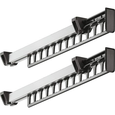 Porte-Manteau Placard Pull Out Porte-Manteau Coulissant Porte-Manteau Cintre pour 12 Cintres Longueur 312mm Lot de 2 (1/4)