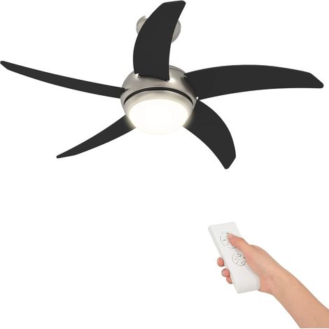 Deckenventilator mit Licht und Fernbedienung Ø 110 cm Schwarz vidaXL