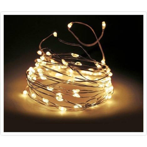 Ghirlanda da Esterno in Filo Metallico LED Batteria 24m Bianco Caldo 2700K Bianco Caldo (1/2)