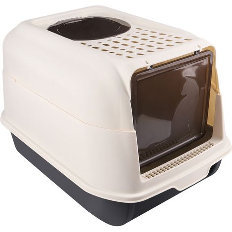 – Bac à litière fermé pour chat – Anti-odeur – Dimensions 36 x 51 x 34 cm – Matériau PP – Conception pliable et facile à nettoyer (1/5)