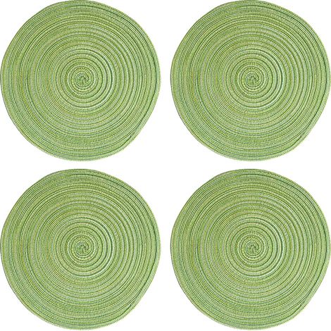 Dessous de plat ronds tissés pour la cuisine, en fil, pour plats chauds/casseroles/bols/marmites (lot de 4)
