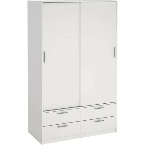 Guardaroba 2 Ante Frediana, Armadio Camera da Letto Appendiabiti, 2 Ripiani, 60.25x200h cm Bianco