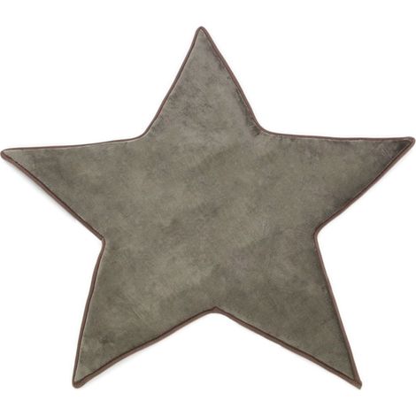 FLANELLE - Tapis forme étoile extra-doux taupe 90x90 (1/4)