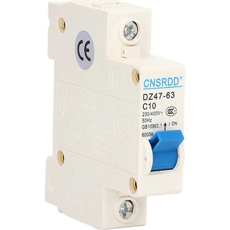 Leitungsschutzschalter (1-polig) Fehlerstrom-Trennschalter für DIN-Schienenmontage, 230 V/400 V, 10 A, DZ47‑63 C10