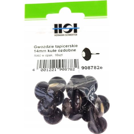Clavos decorativos forjados para tapicería de 14 mm, 16 unidades, HSI