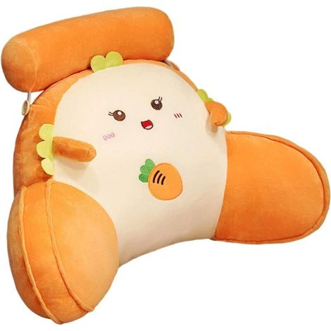 Coussin de lecture pour dossier de chaise en peluche, avec accoudoirs et coussin de cou amovibles, coussin de soutien lombaire mignon, adapté pour petit ami, enfants, mari, femmes pour regarder la tél