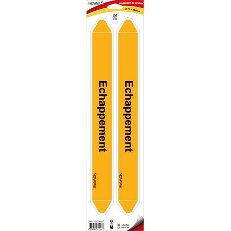Planche de 2 marqueurs de tuyauterie 450 x 52 mm pour Ø 70 à 100 mm - Échappement - 4711447 (1/2)