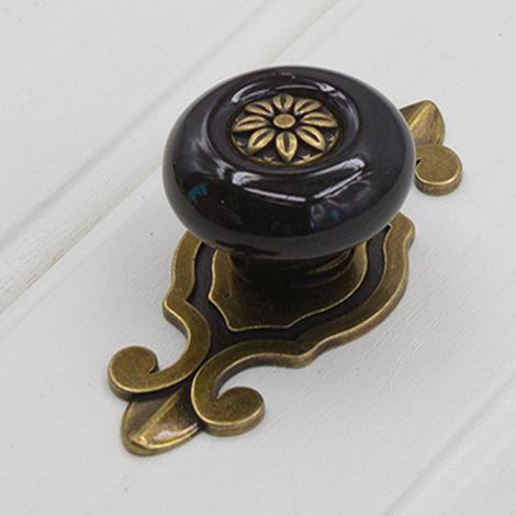 Vintage Keramik-Möbelgriff für Türen, Schubladen, Schränke und Kleiderschränke (Schwarzbronze)