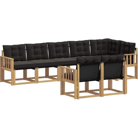 Ensemble de canapés d'extérieur 8 pcs Blanc et noir vidaXL (1/5)
