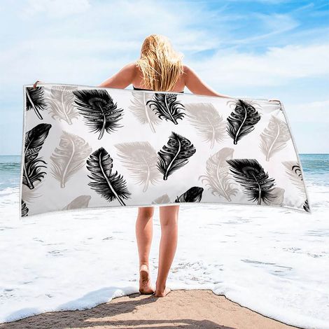 Serviette Plage - Microfibre Rapide Séchage Anti-sable 75 x 150 cm - Pour Plage Piscine Voyages Camping Yoga - 1 Pièce (1/5)