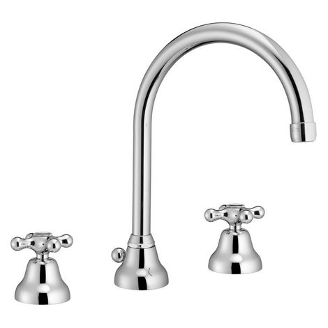 Batteria lavabo bocca girevole con scarico canna a fontana marea CromoPB (1/2)