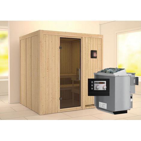 Sodin Front ,9kW Bio.Strg graphitfarbende Ganzglastür