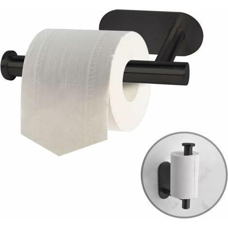 Porte Papier Toilette Auto-adhésif - Derouleur Papier Toilette WC sans Perçage, Support Mural en Acier Inox pour Salle de Bain (1/5)