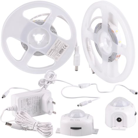 Kit rubans LED 12V 2x2m avec alim PIR 4000K IP20 Polux (1/5)