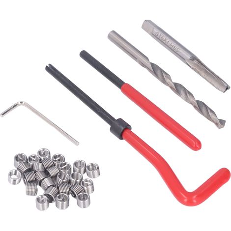 Kit de réparation de filetage, inserts filetés en acier inoxydable, spirale, jeu de forets et tarauds, métrique M6 M8 M10 (1/5)