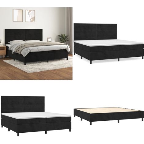 Boxspringbett mit Matratze Schwarz 200x200 cm Samt - Boxspringbett - Samtbett - Doppelbett - Luxusbett - Schwarzes Bett - Home & Living (1/5)