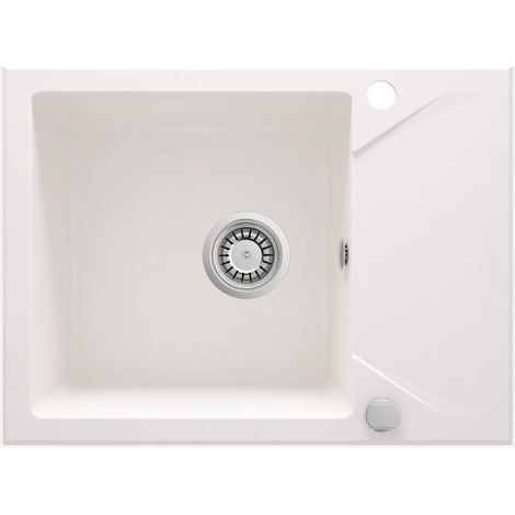 Lavello cucina in granito con 1 vasca e gocciolatoio 59x44 cm alabastro - Kalo