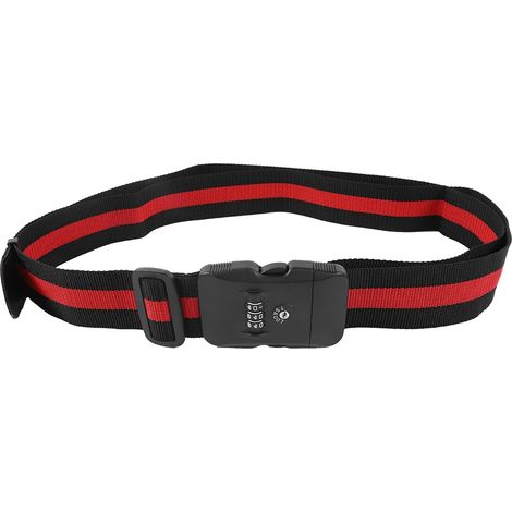 Sangle de voyage réglable pour valise avec cadenas TSA (Noir+Rouge) (1/5)